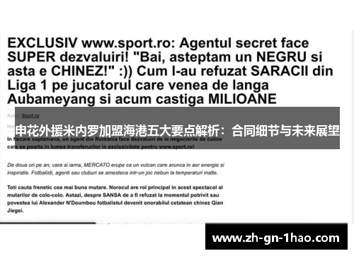 申花外援米内罗加盟海港五大要点解析：合同细节与未来展望