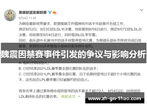 魏震因禁赛事件引发的争议与影响分析